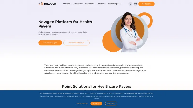 Homepage of Newgen Provider Contracting and Servicing