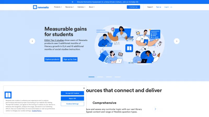 Homepage of Newsela