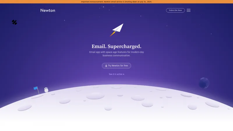 Homepage of Newton Mail