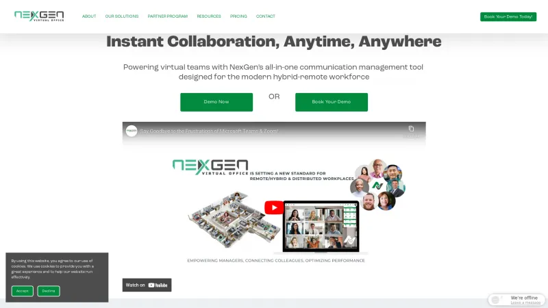 Homepage of NexGen Virtual Office