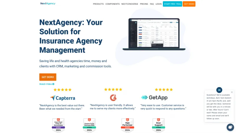 Homepage of NextAgency for Health & Life Insurance