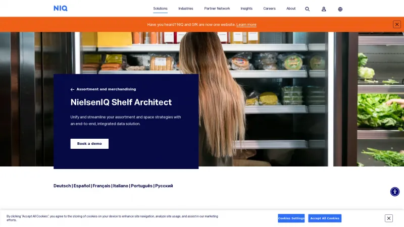 Homepage of NielsenIQ Shelf Architect