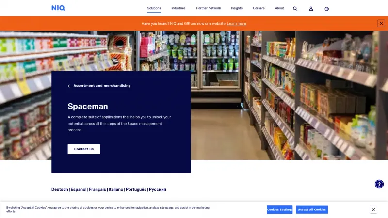 Homepage of NielsenIQ Spaceman