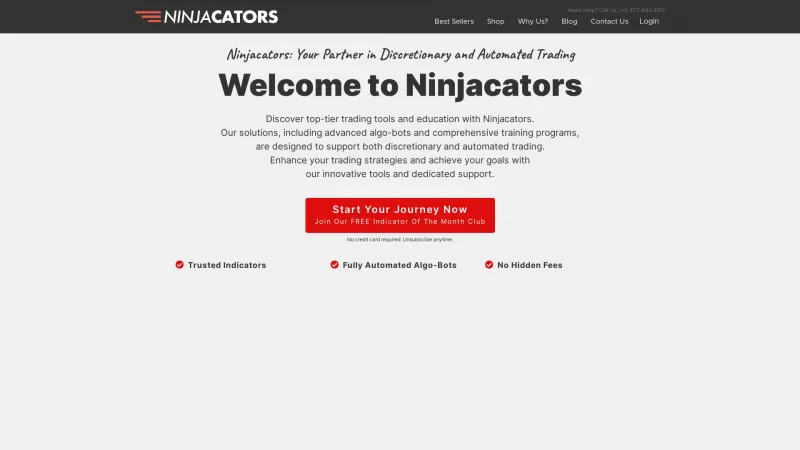 Homepage of Ninjacators