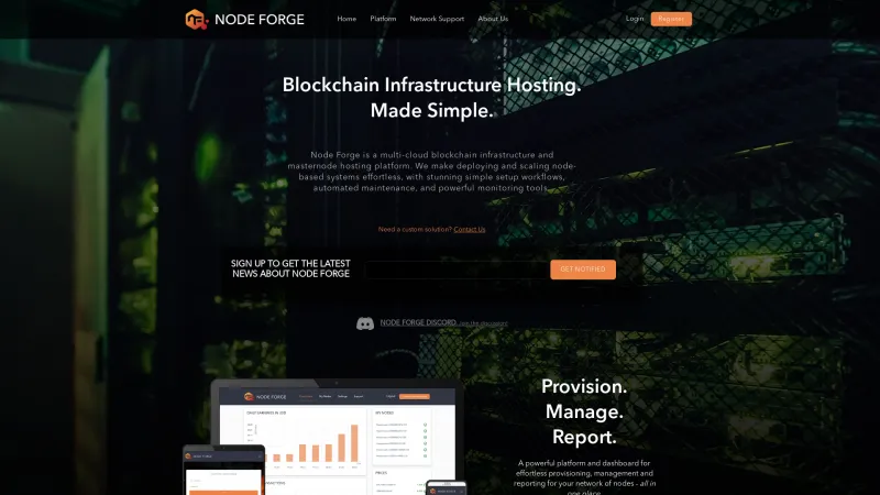 Homepage of Node Forge