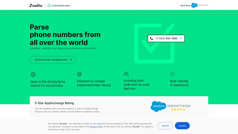 Homepage of CheckMyNumber