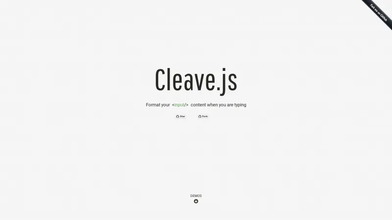 Homepage of Cleave.js