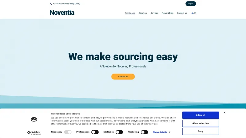 Homepage of Noventia - eSourcing