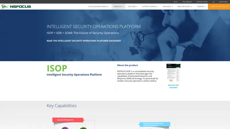 Homepage of NSFOCUS ISOP