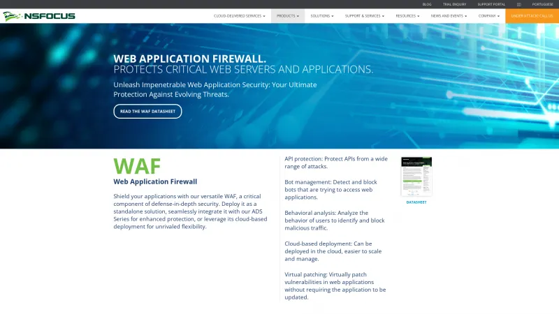 Homepage of NSFOCUS WAF