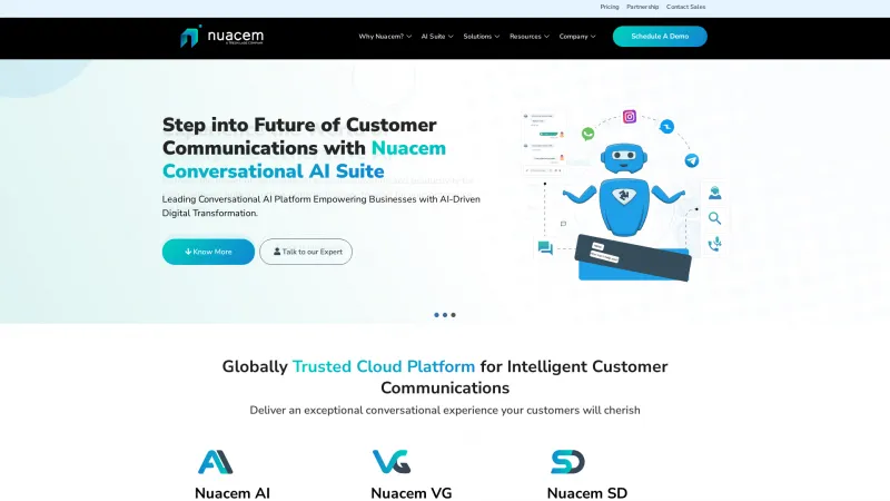 Homepage of Nuacem