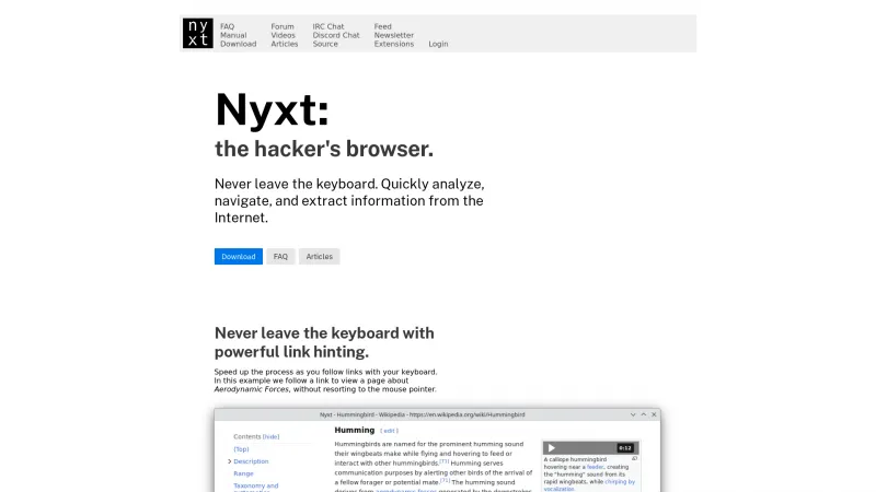 Homepage of Nyxt