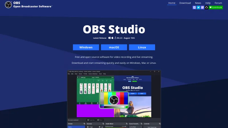 Homepage of OBS