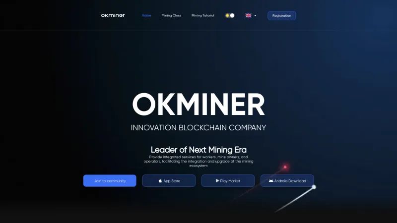 Homepage of OKMINER