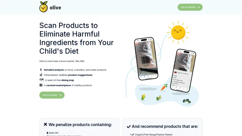 Homepage of Olive