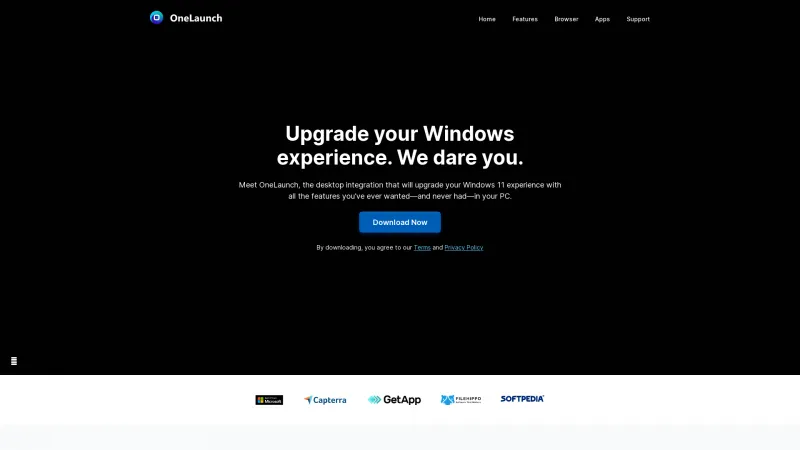 Homepage of OneLaunch