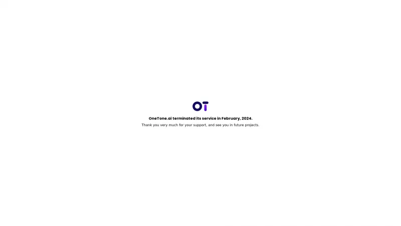 Homepage of OneTone.ai