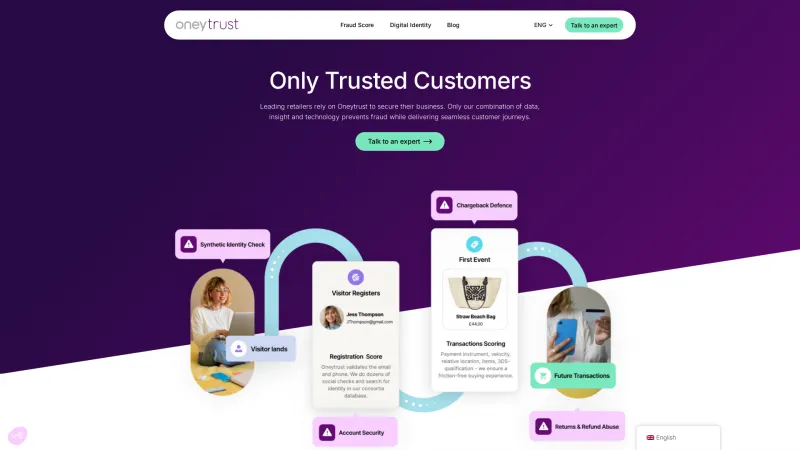 Homepage of Oneytrust