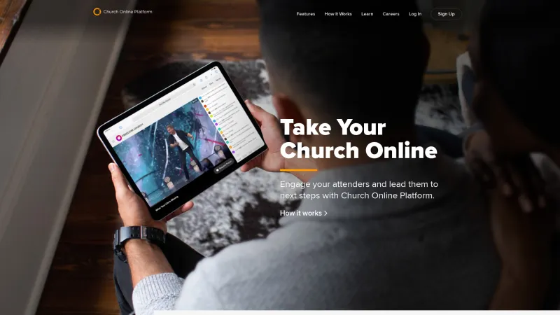 Homepage of Church Online Platform