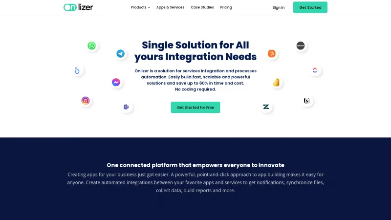 Homepage of Onlizer