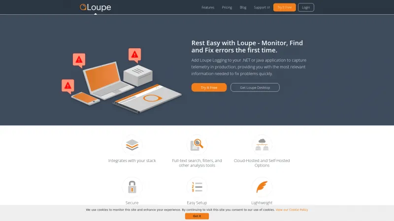 Homepage of Loupe