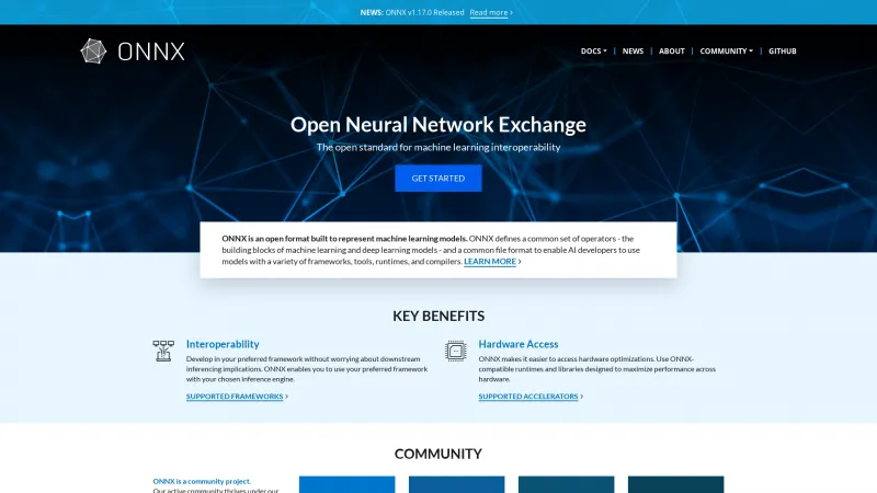 Homepage of ONNX