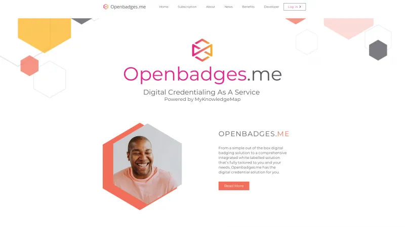 Homepage of OpenBadges.me