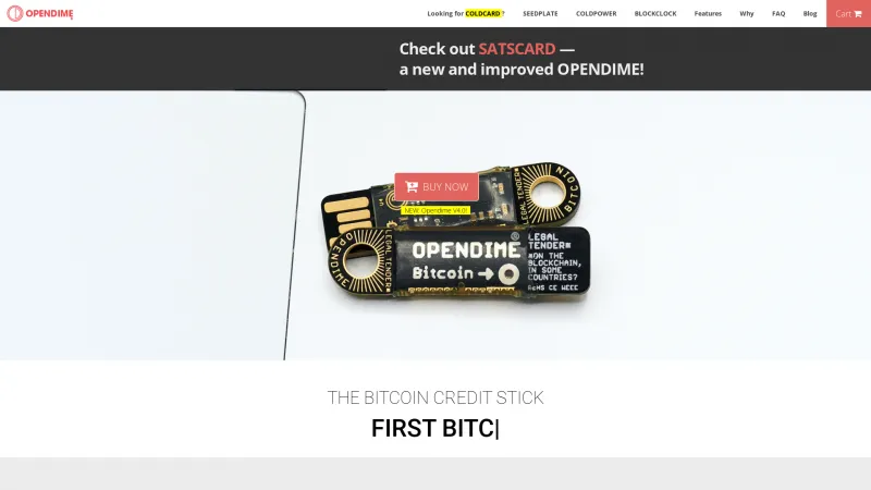 Homepage of Opendime