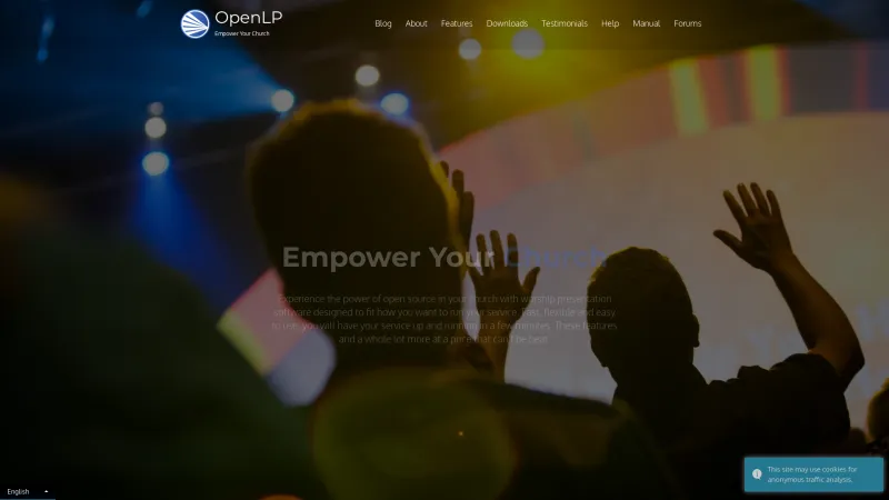 Homepage of OpenLP