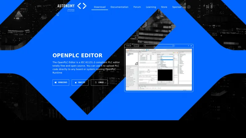 Homepage of OpenPLC Editor