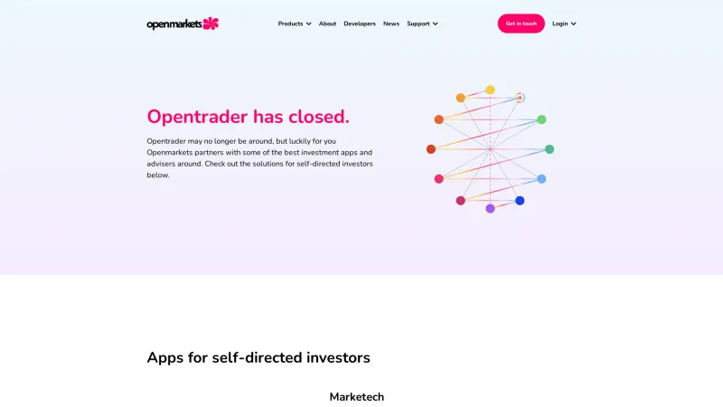 Homepage of Opentrader