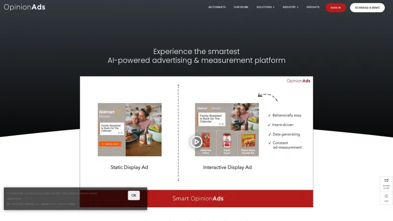 Homepage of OpinionAds