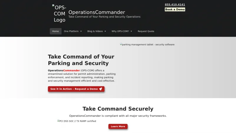 Homepage of OperationsCommander