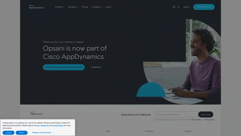 Homepage of Opsani