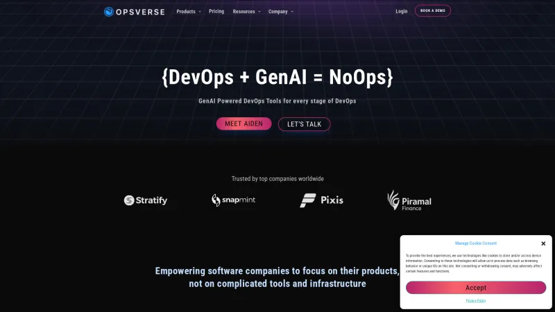 Homepage of OpsVerse