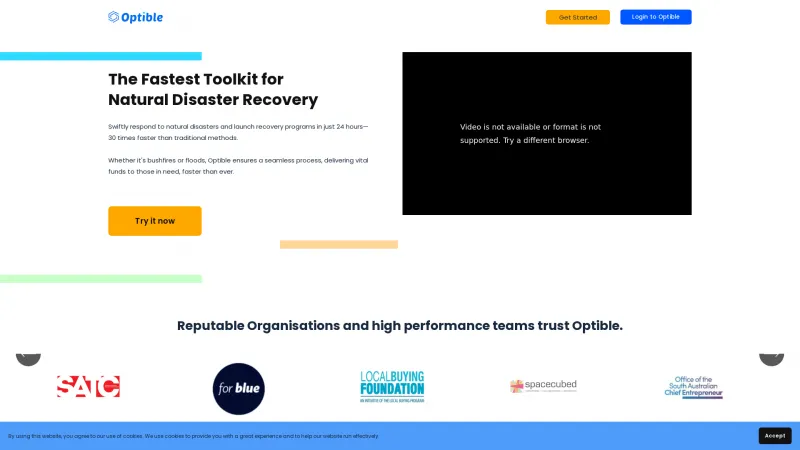 Homepage of Optible