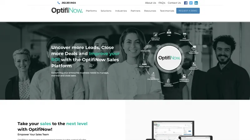 Homepage of OptifiNow