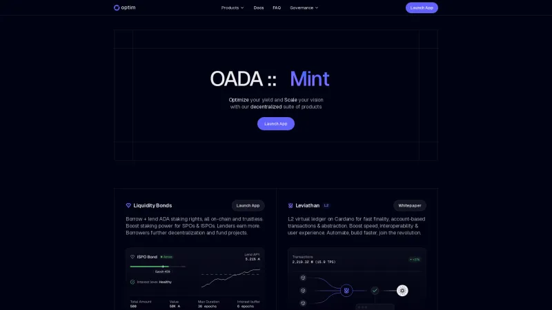 Homepage of Optim Finance