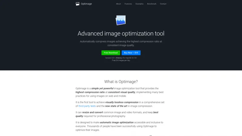 Homepage of Optimage