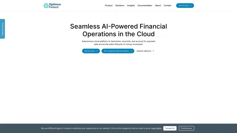 Homepage of Optimus Fintech