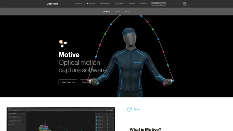 Homepage of OptiTrack Motive