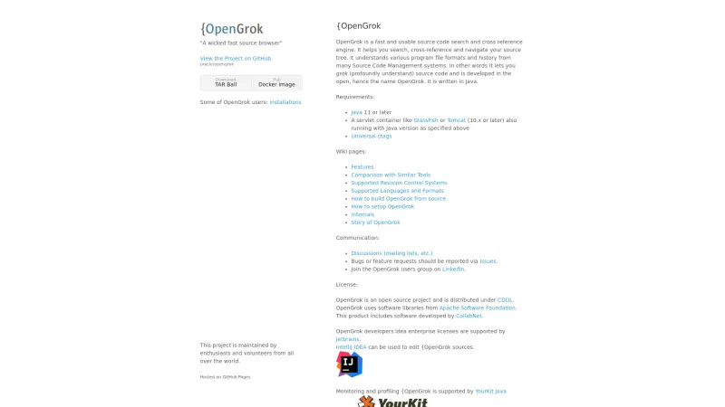 Homepage of OpenGrok