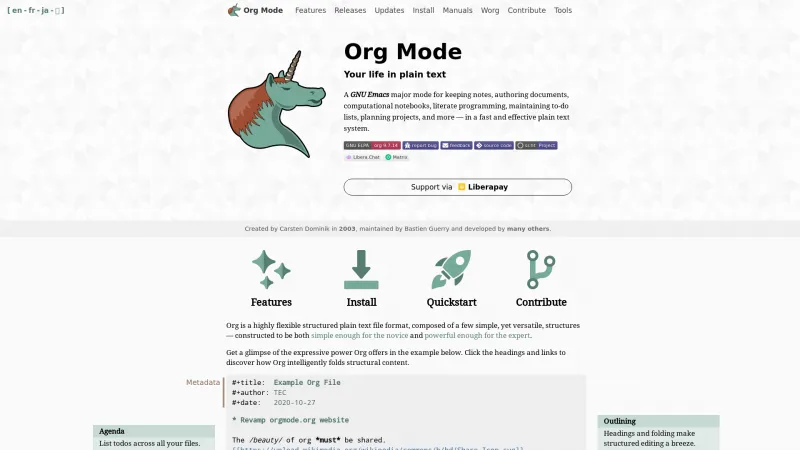 Homepage of Org Mode