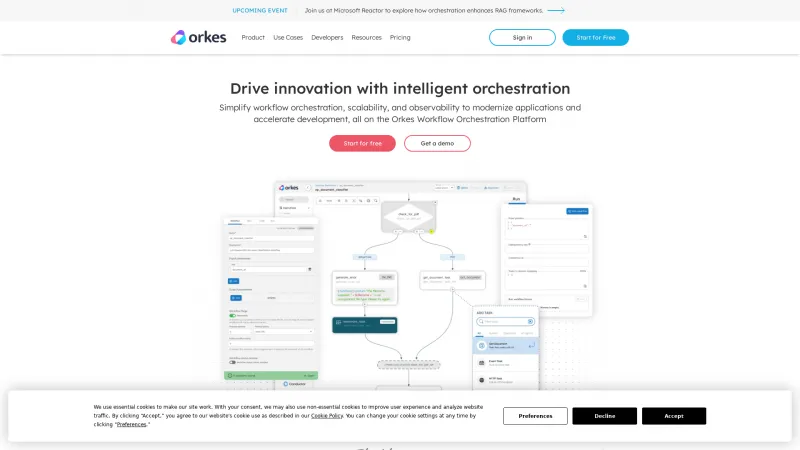 Homepage of Orkes