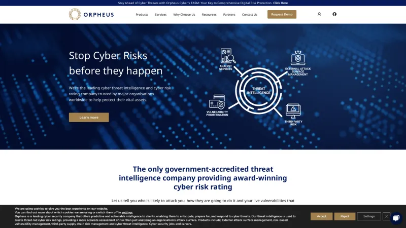 Homepage of Orpheus Cyber