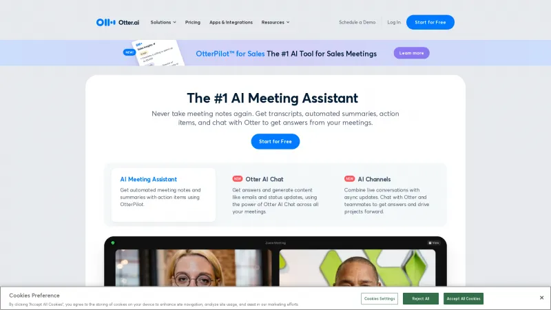 Homepage of Otter.ai