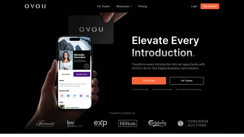 Homepage of OVOU