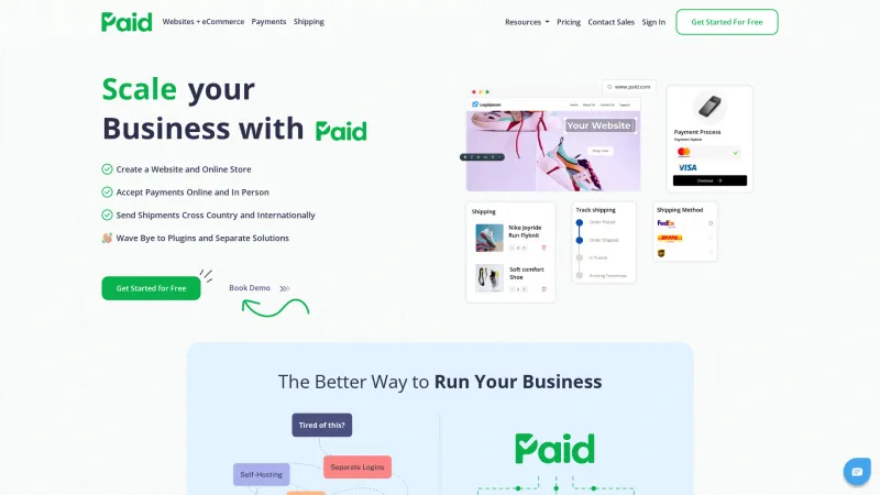 Homepage of Paid