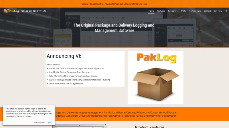 Homepage of PakLog