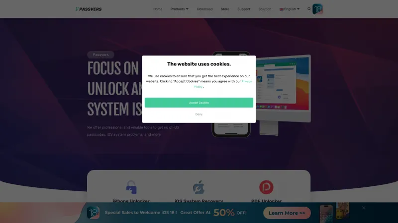 Homepage of Passvers iOS System Recovery